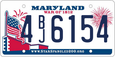 MD license plate 4BJ6154