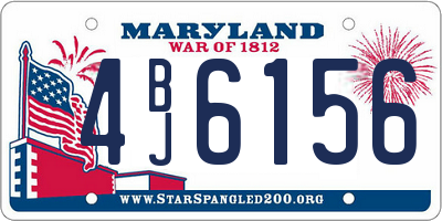 MD license plate 4BJ6156