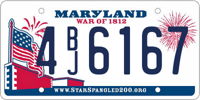MD license plate 4BJ6167