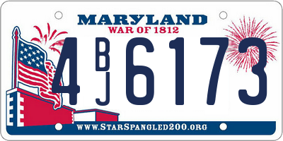 MD license plate 4BJ6173