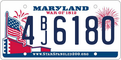 MD license plate 4BJ6180