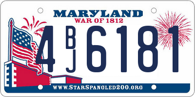 MD license plate 4BJ6181