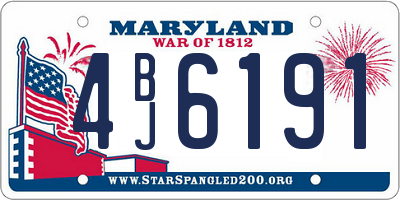 MD license plate 4BJ6191