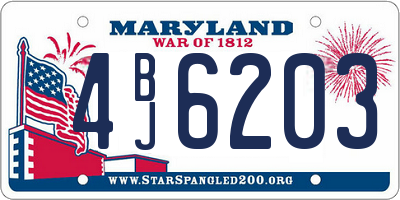 MD license plate 4BJ6203