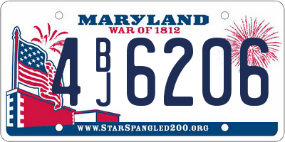 MD license plate 4BJ6206