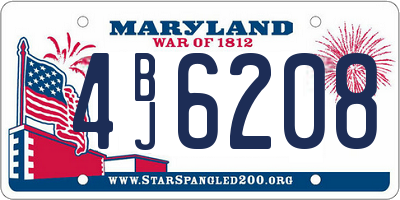 MD license plate 4BJ6208