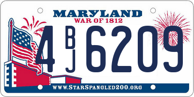 MD license plate 4BJ6209