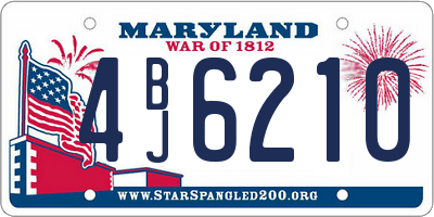 MD license plate 4BJ6210