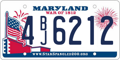 MD license plate 4BJ6212