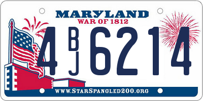MD license plate 4BJ6214