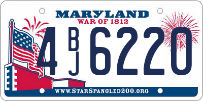 MD license plate 4BJ6220