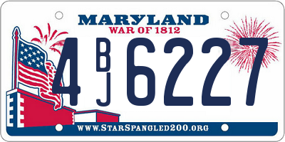 MD license plate 4BJ6227