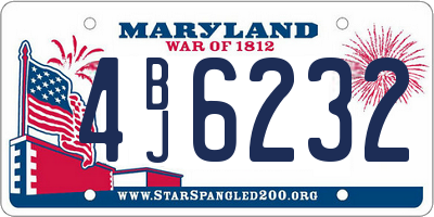 MD license plate 4BJ6232
