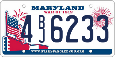 MD license plate 4BJ6233