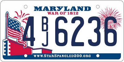 MD license plate 4BJ6236