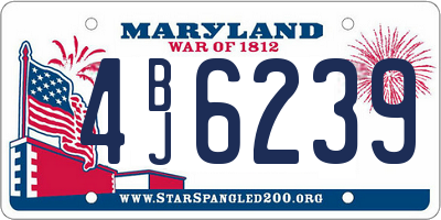 MD license plate 4BJ6239