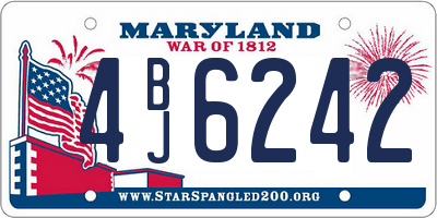 MD license plate 4BJ6242