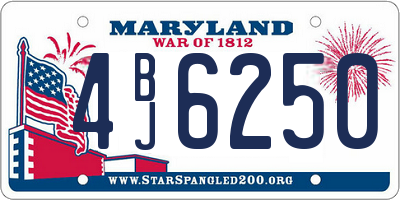 MD license plate 4BJ6250