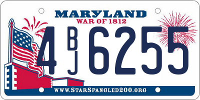 MD license plate 4BJ6255
