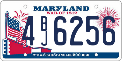 MD license plate 4BJ6256