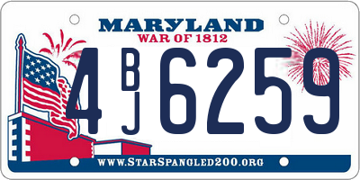 MD license plate 4BJ6259