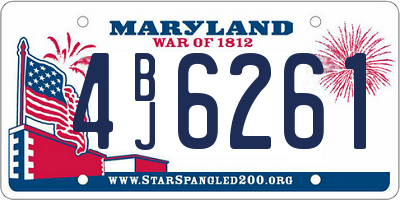 MD license plate 4BJ6261