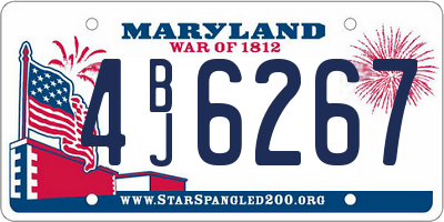 MD license plate 4BJ6267
