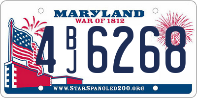 MD license plate 4BJ6268