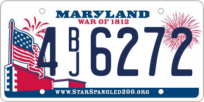 MD license plate 4BJ6272