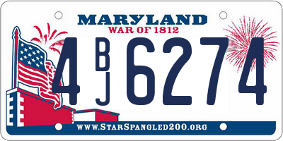 MD license plate 4BJ6274