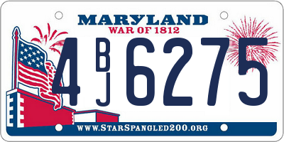 MD license plate 4BJ6275
