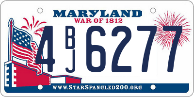 MD license plate 4BJ6277