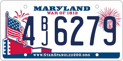MD license plate 4BJ6279