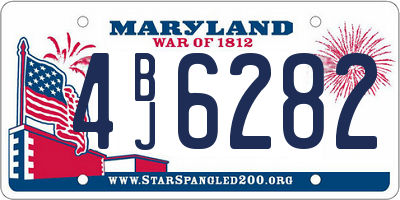 MD license plate 4BJ6282