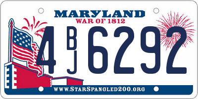 MD license plate 4BJ6292