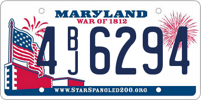 MD license plate 4BJ6294