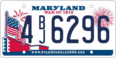 MD license plate 4BJ6296