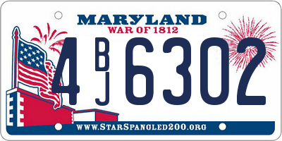 MD license plate 4BJ6302
