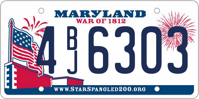 MD license plate 4BJ6303