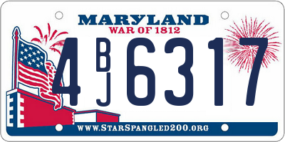 MD license plate 4BJ6317
