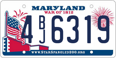 MD license plate 4BJ6319