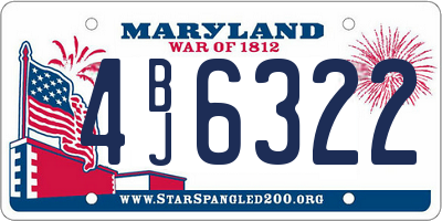 MD license plate 4BJ6322