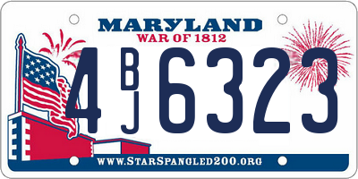 MD license plate 4BJ6323