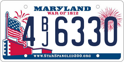 MD license plate 4BJ6330