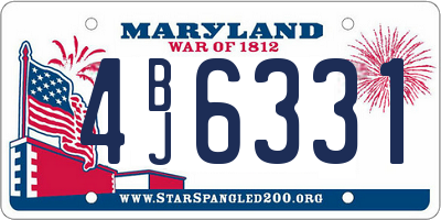 MD license plate 4BJ6331