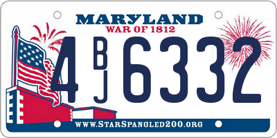 MD license plate 4BJ6332