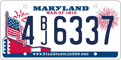 MD license plate 4BJ6337