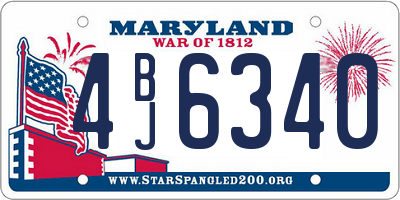 MD license plate 4BJ6340