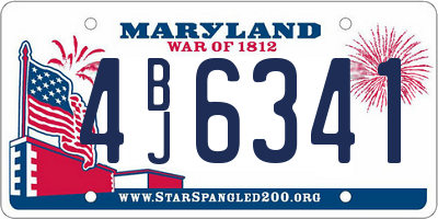 MD license plate 4BJ6341