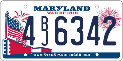MD license plate 4BJ6342